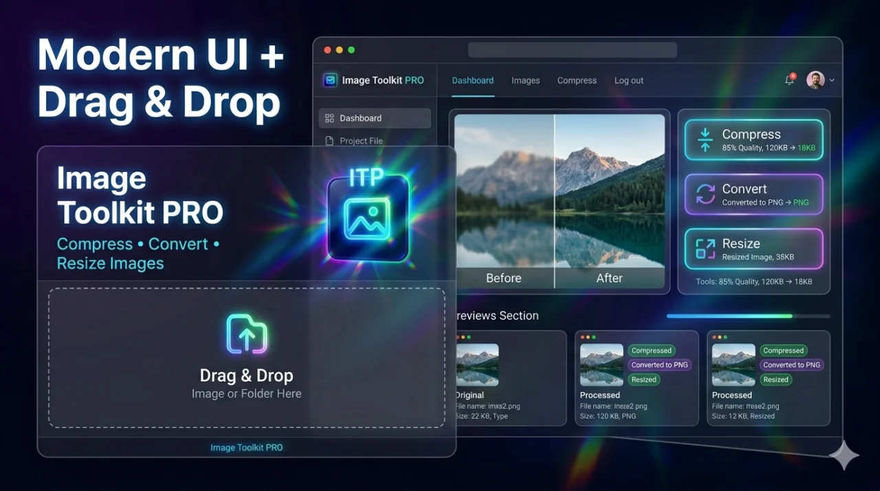 Image Toolkit Pro Compress, Convert & Resize Images (No Backend) — screenshot 1