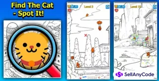 Find the Cat Spot It 2D Game Unity Source Code