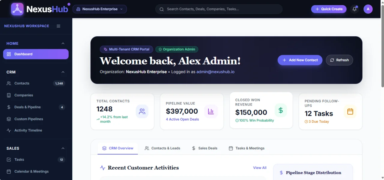 NexusHub Agentic Customer Platform & CRM Client — screenshot 2
