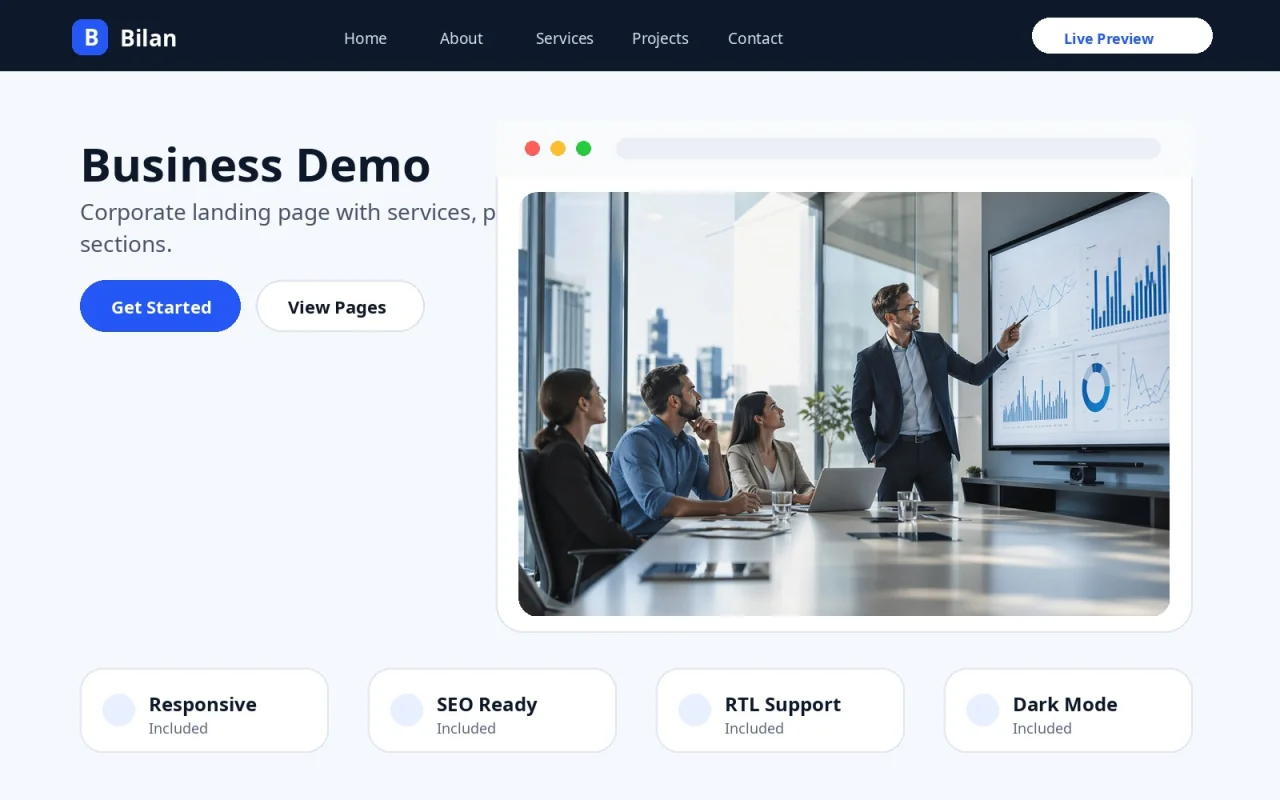 Bilan - Multipurpose Business HTML Template — screenshot 1