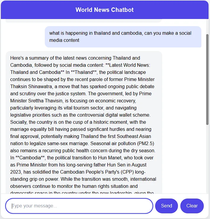 Chat AI Social Media Content Generator for World News — screenshot 1