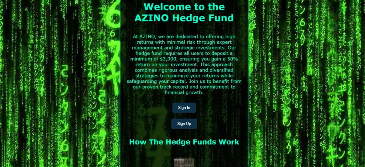 Hedge Fund Application — screenshot 1