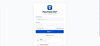 PawTrack ERP Enterprise Manufacturing System
