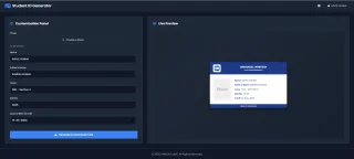 Student ID Card Generator with Admin Customization