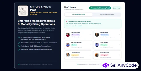 MedCare Pro - Medical Billing & Healthcare Practice Dashboard Template — cover
