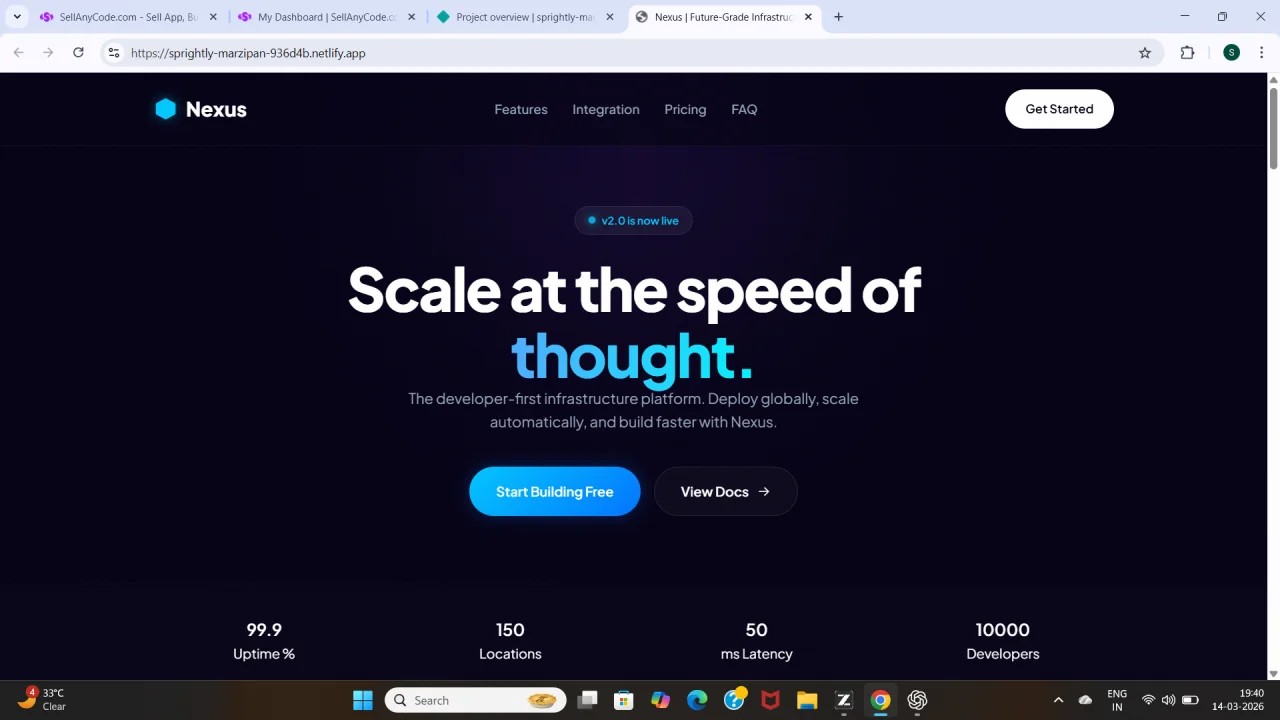 Nexus Premium SaaS Landing Page Template — screenshot 1