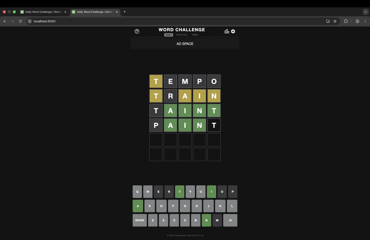 Word QUEST ADVENTURES: Daily Word Challenge - HTML5 Word Guessing Game — screenshot 2