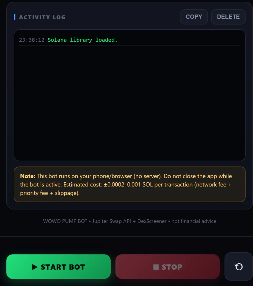 WOWO Pump Crypto Volume & Market Cap Booster for All Crypto — screenshot 5