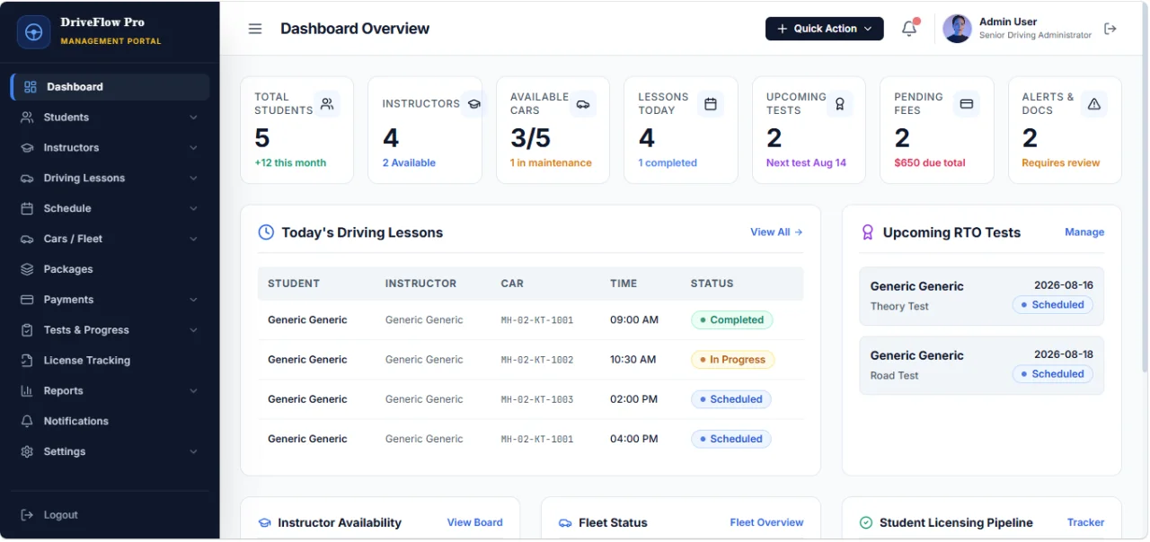 DriveFlow Pro - Driving School Management System — screenshot 6