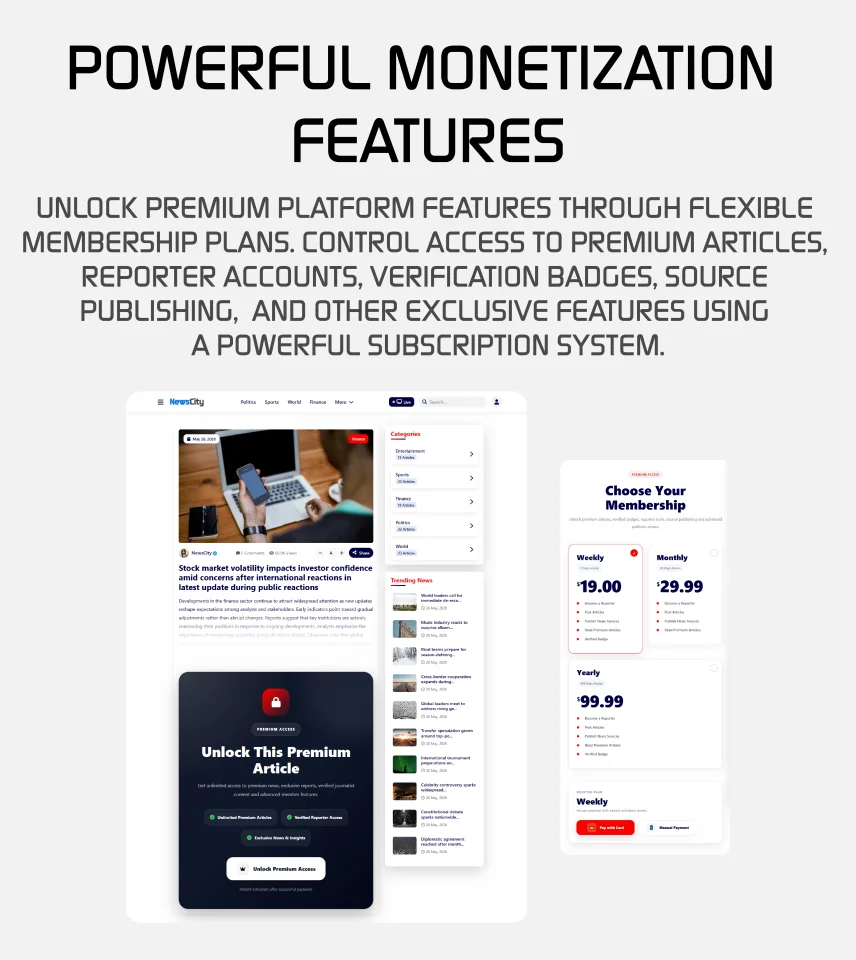 NewsCity - News & Magazine CMS with AI, Memberships, Newsletter Automation & Monetization — screenshot 2