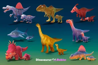 Dinosaurus Pack with Babies