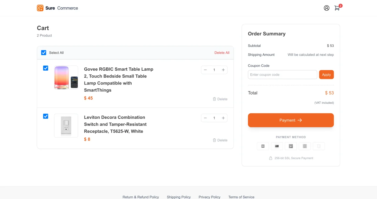 SureCommerce - eCommerce Platform & QR Warranty System — screenshot 3