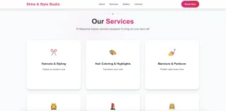 Shine & Style Elegant Next.js Template for Beauty Studios