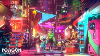 POLYGON Sci-Fi Cyber City - Low Poly 3D Art by Synty