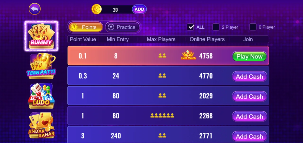 Rummypaisa Casino Games Development | Real Money Earning | Daily Earning App — screenshot 2