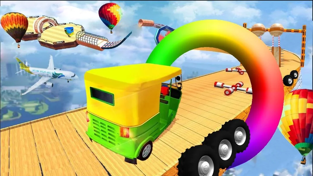 Tuk Tuk Auto Rickshaw Mega Ramp Stunt Impossible Track 64 Bit — screenshot 1