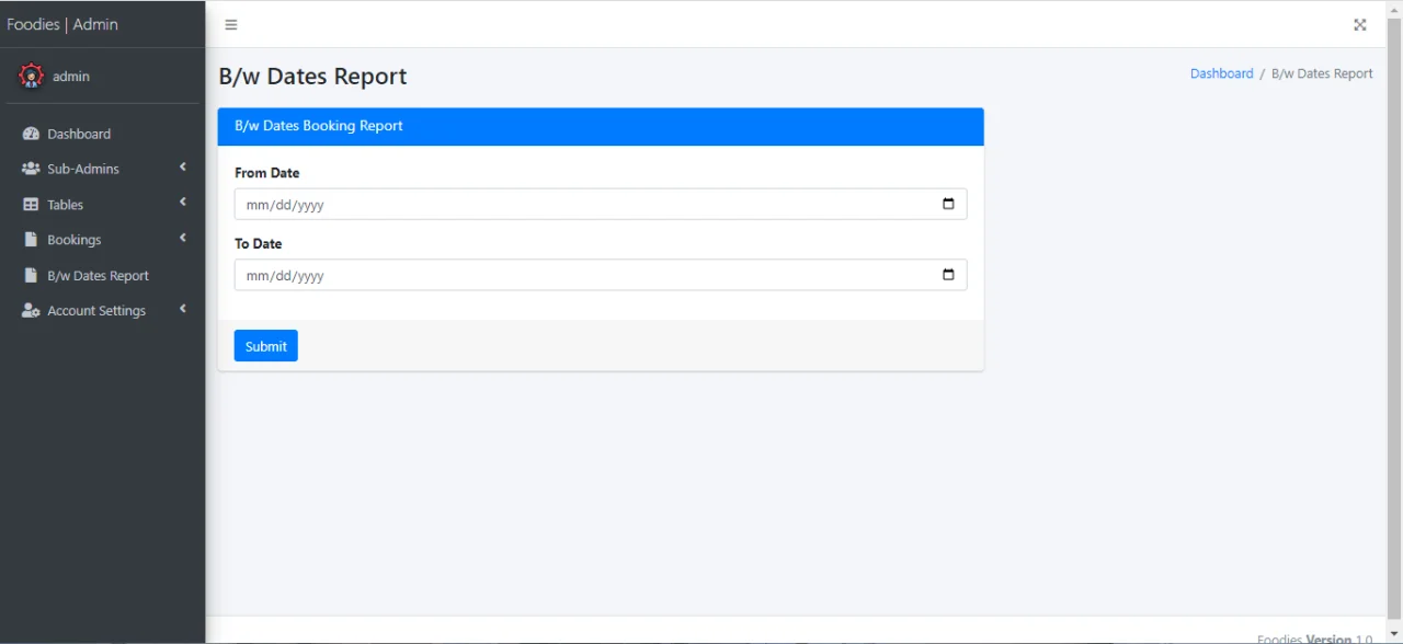 Foodies Restaurant Table Booking System — screenshot 5