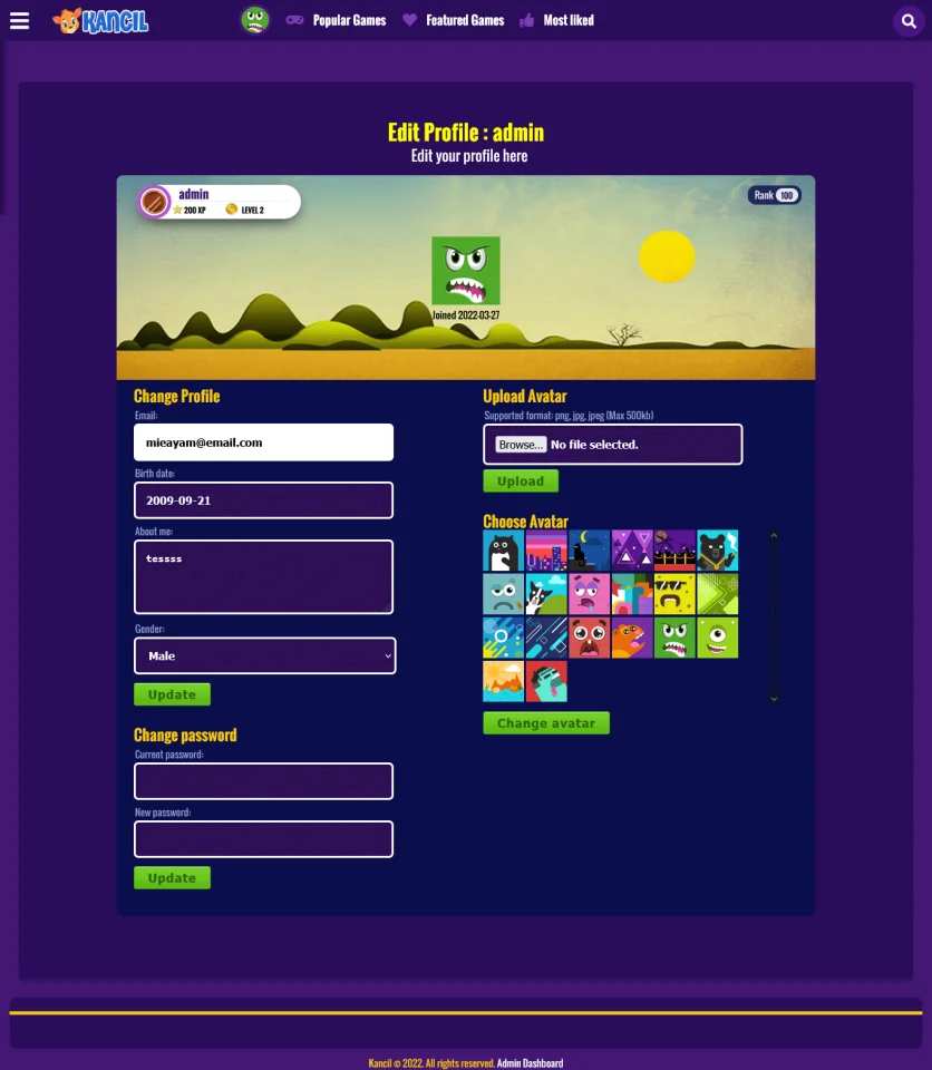 Kancil Theme | CloudArcade - HTML5 / Web Game Portal CMS — screenshot 5