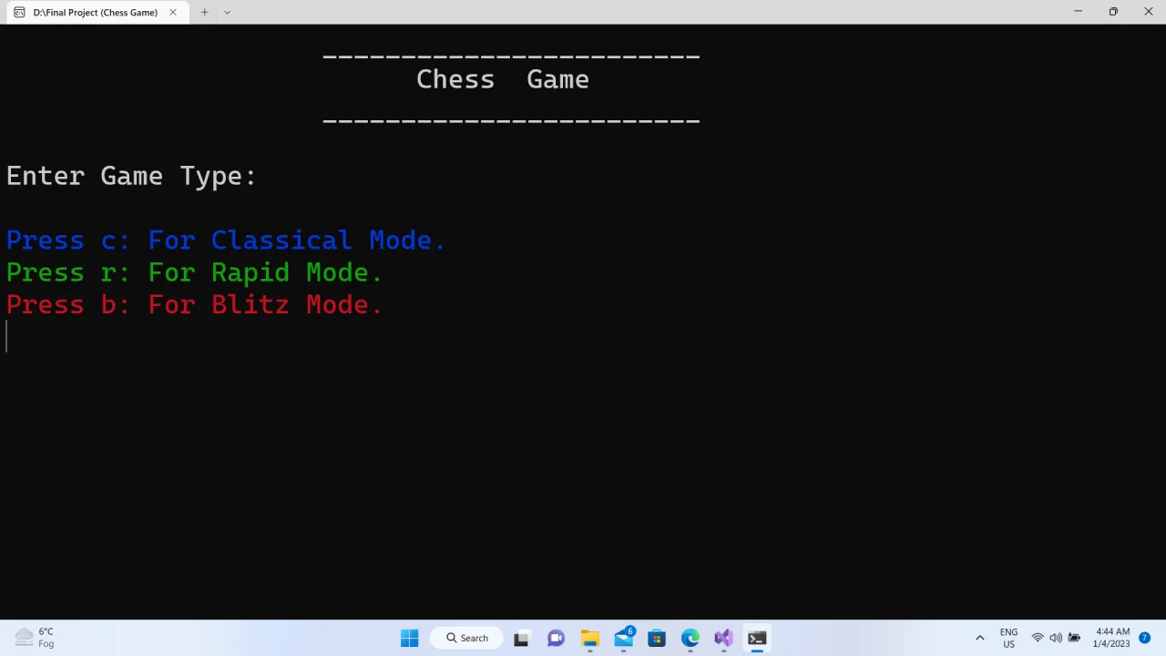 Chess Game C++ Code — screenshot 1