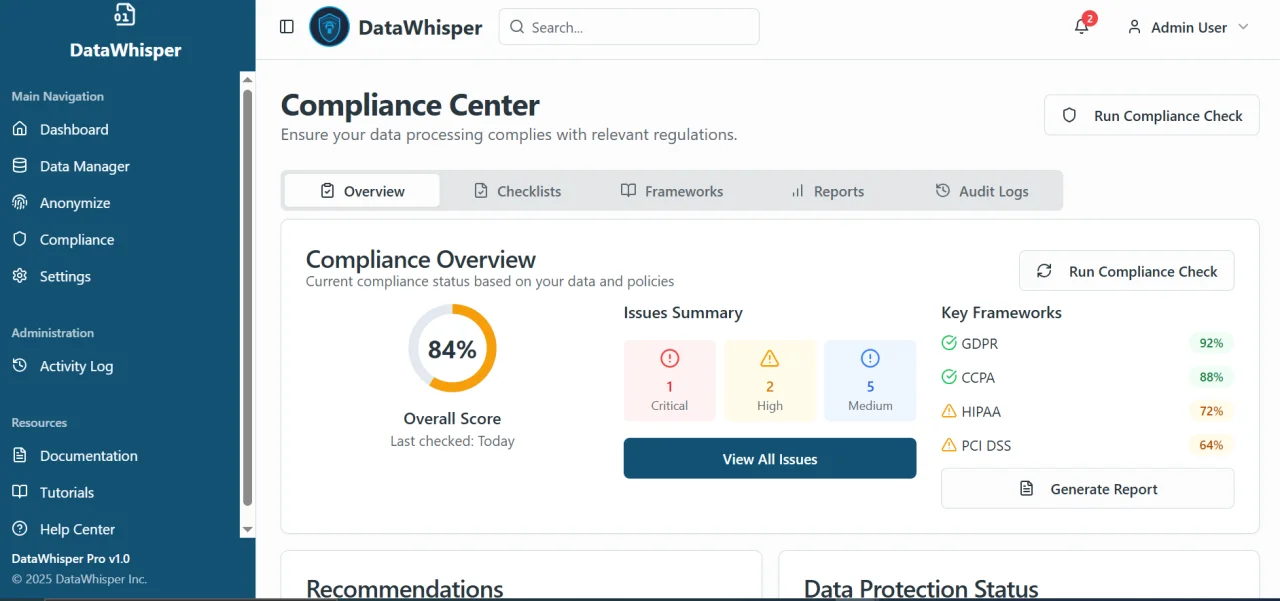 DataWhisper - Secure Data Anonymization Platform — screenshot 4