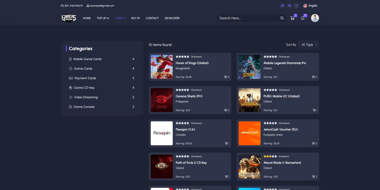 Gamers Arena - Digital Online Game Store, Game Top Up, Voucher & Gamer ID Selling Tools — screenshot 3