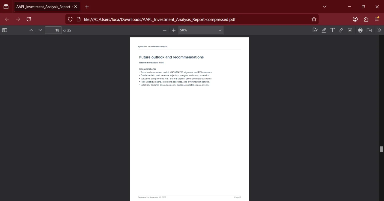 PDF Stock Report Generator Script in Python — screenshot 1