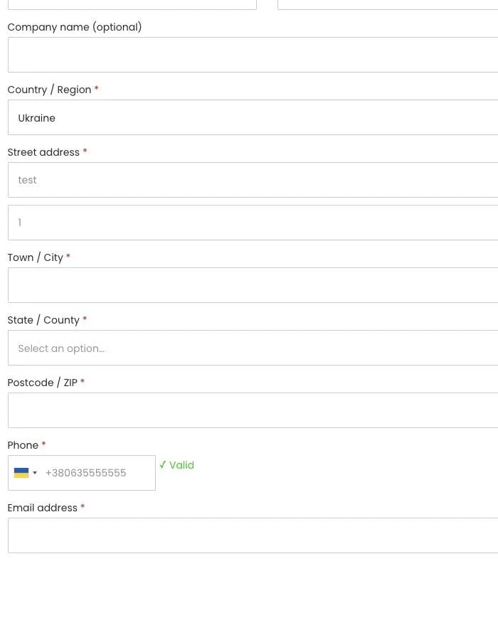 WooCommerce International Phone Input — screenshot 1