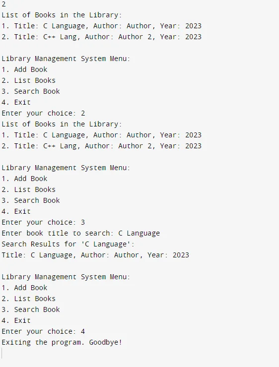A Library Management System — screenshot 5