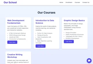 Chat AI and School Landing Webpage