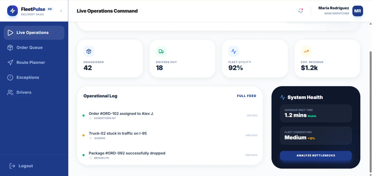 FleetPulse Enterprise Multi-Tenant Delivery Operating System — screenshot 3