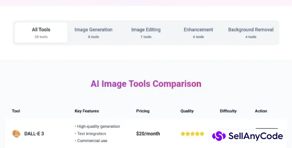 AI Image Tools Showcase Modern Landing Page Template