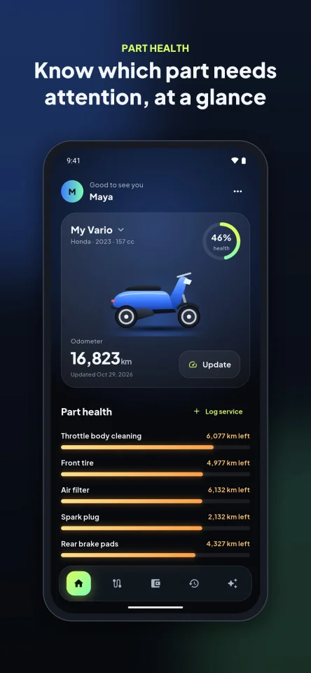 Odomate - Car & Motorcycle Service Reminder App | Flutter + Laravel Admin Panel — screenshot 2