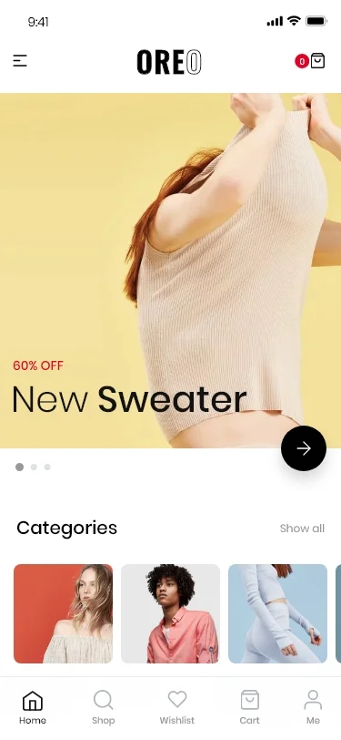 Oreo Fashion - Full React Native App for WooCommerce — screenshot 3