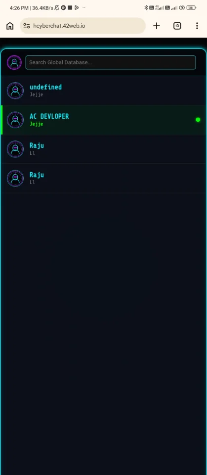 HCyberchat - Advanced Cyberpunk Chat System & Admin Command Center — screenshot 5