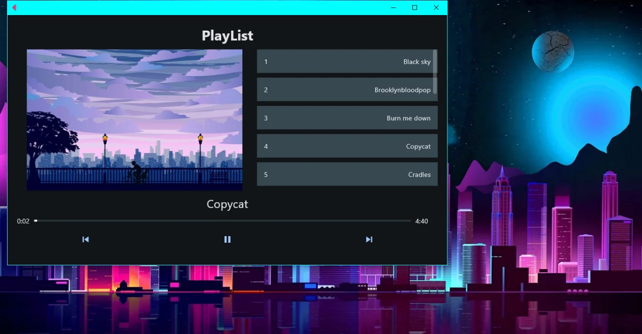 Playlist Desktop Player Python & Flet — screenshot 2