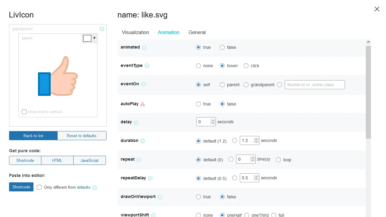 LivIcons Evolution for WordPress - The Next Generation of the Truly Animated Vector Icons — screenshot 3
