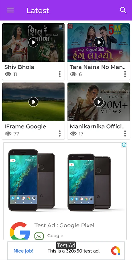 Android All in One Videos App (DailyMotion, Vimeo, YouTube, Server Videos, AdMob with GDPR) — screenshot 2