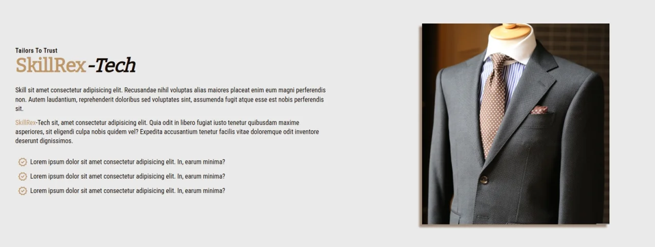 Clothing & Tailoring Template — screenshot 2
