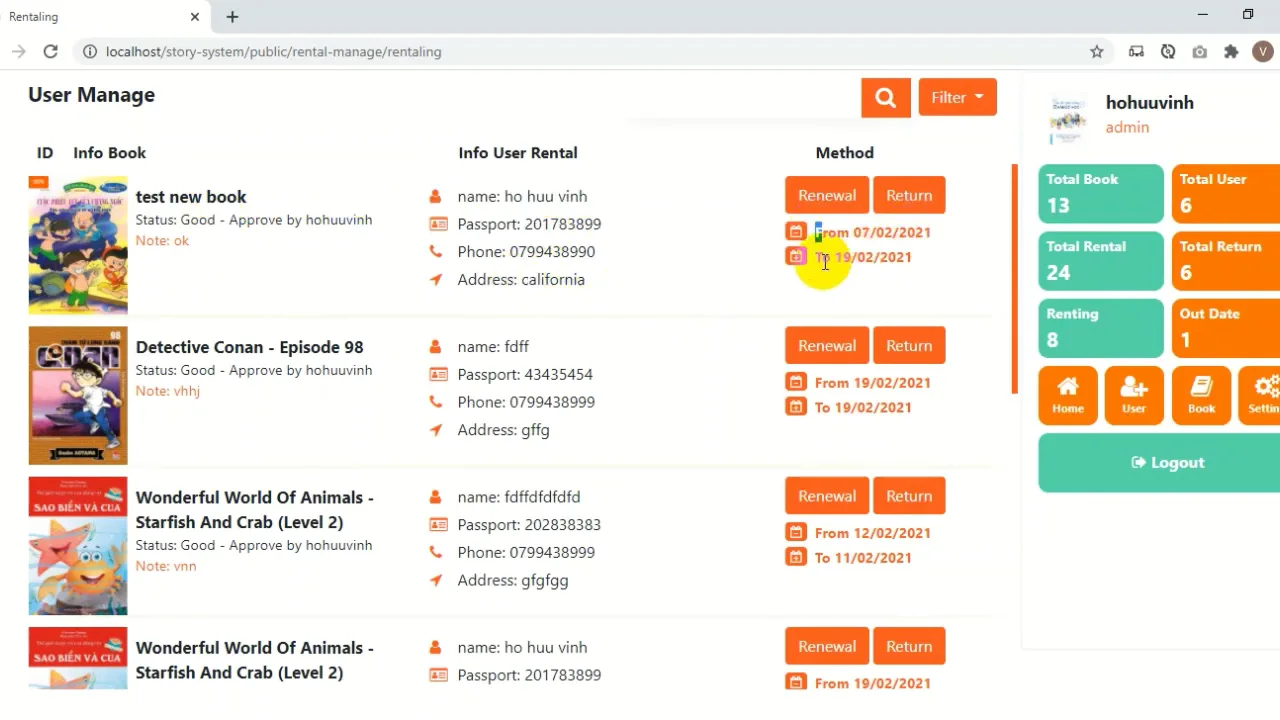 Library Management System in PHP and MySQL — screenshot 5