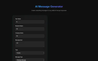 AI Email and Message Generator Web Tool