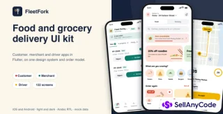 FleetFork - Food & Grocery Delivery Flutter UI Kit