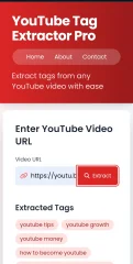 YouTube Tag Extractor Website Script