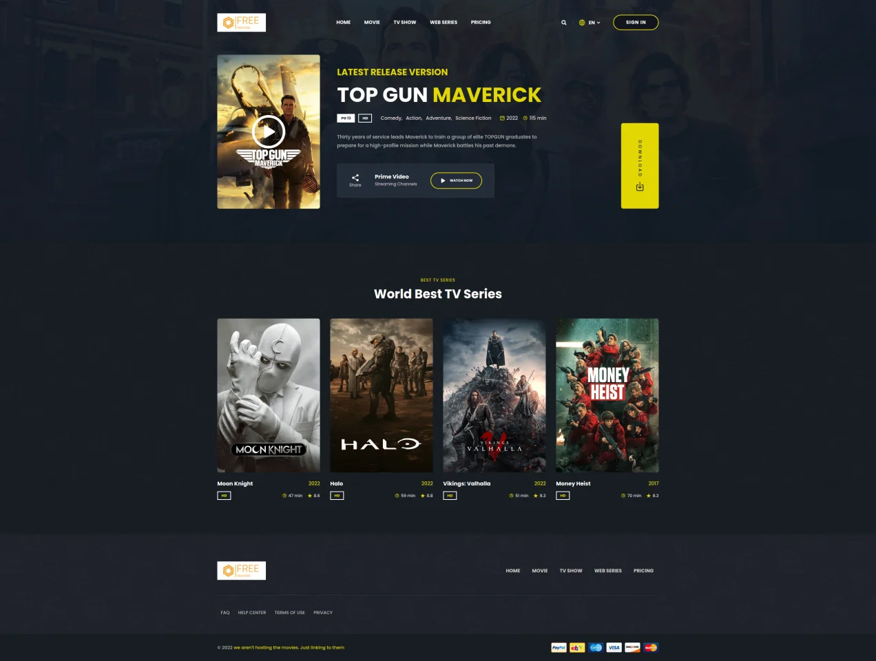 Movie Site Template — screenshot 1