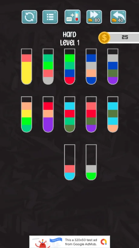 Water Sort Puzzle, Liquid Sorting (Complete Unity Game +AdMob) — screenshot 6