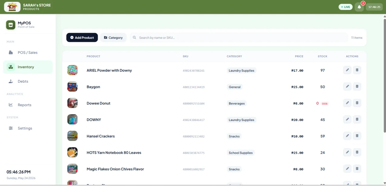 Complete Web-Based POS with Inventory, Sales, Debt Tracking, and Fully Reporting — screenshot 2
