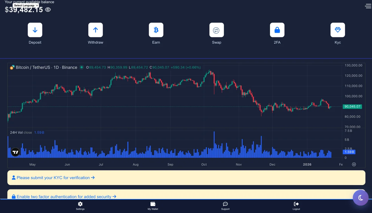 Crypto Arbitrage Investment Platform — screenshot 3