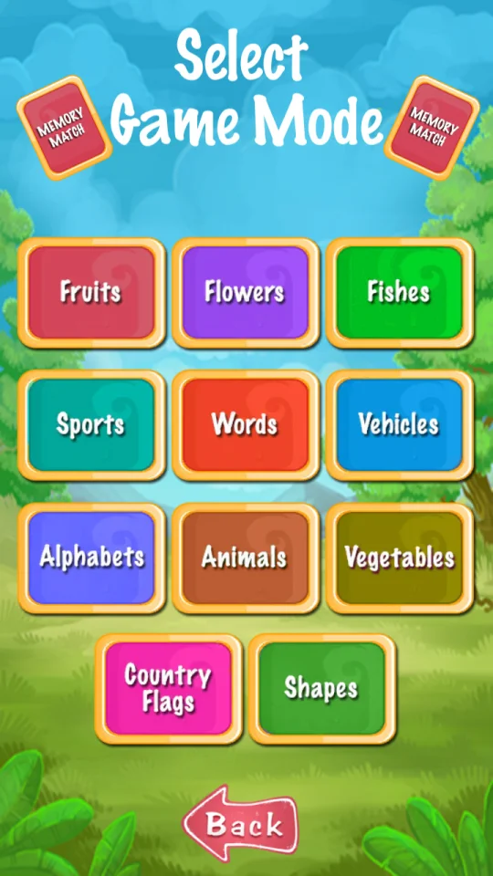 Card Match Memory Kids Games Unity Game Template for Android & iOS + 11 Card Themes — screenshot 3