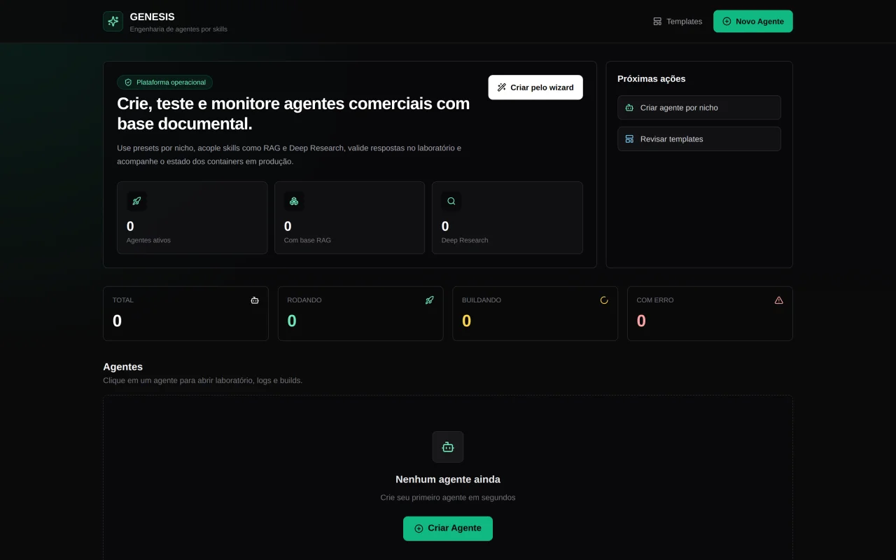 GENESIS AI Agent Builder Platform (Self-Hosted) — screenshot 2