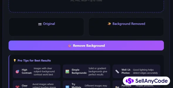 Background Remover (JS Script) Remove Image Background Instantly