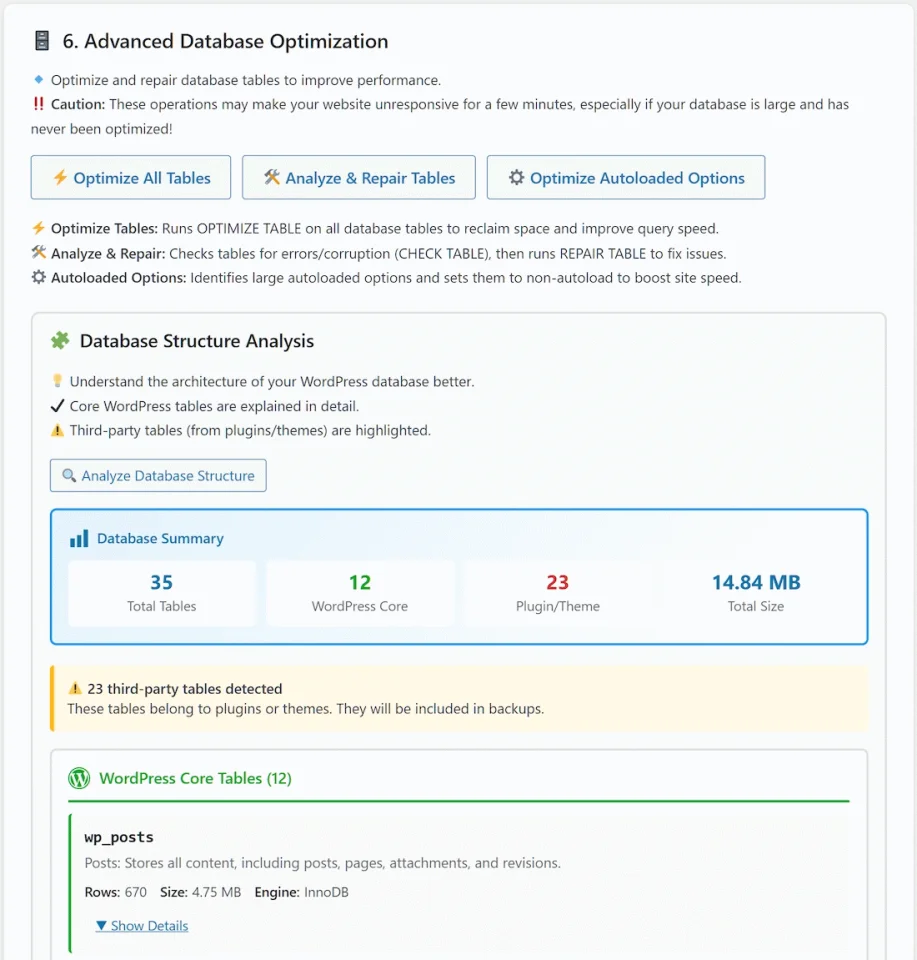 WP Optimal State Pro — screenshot 5